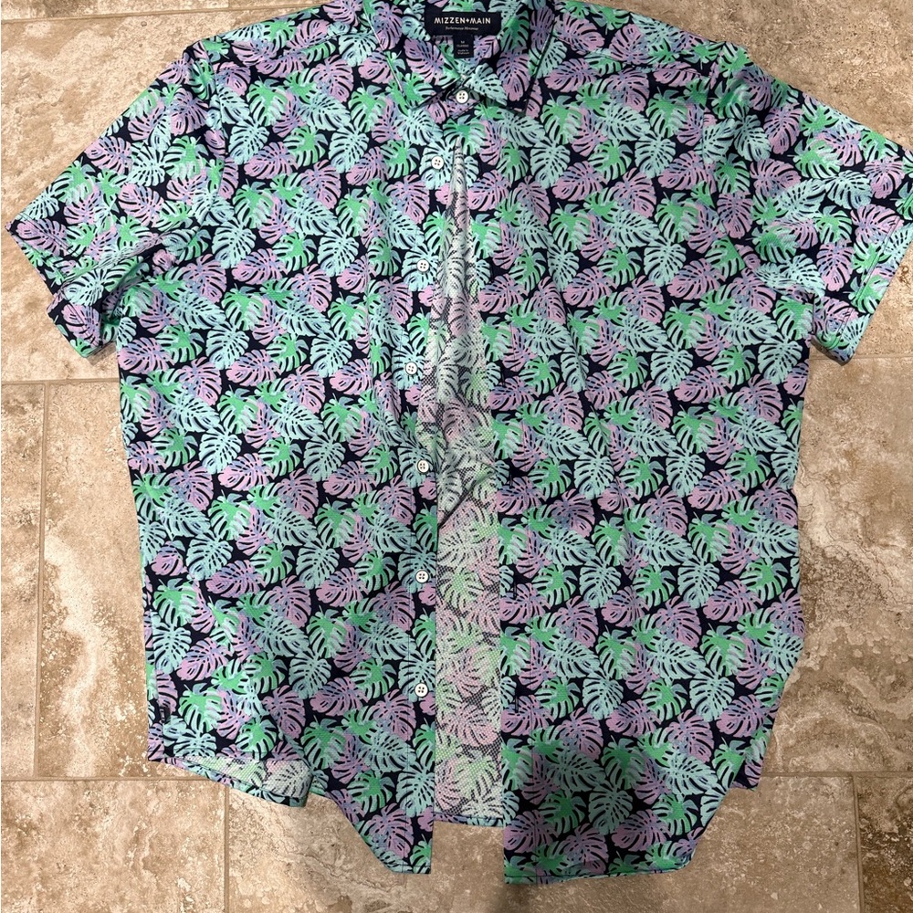 Men's Tropical Leaf Print Shirt